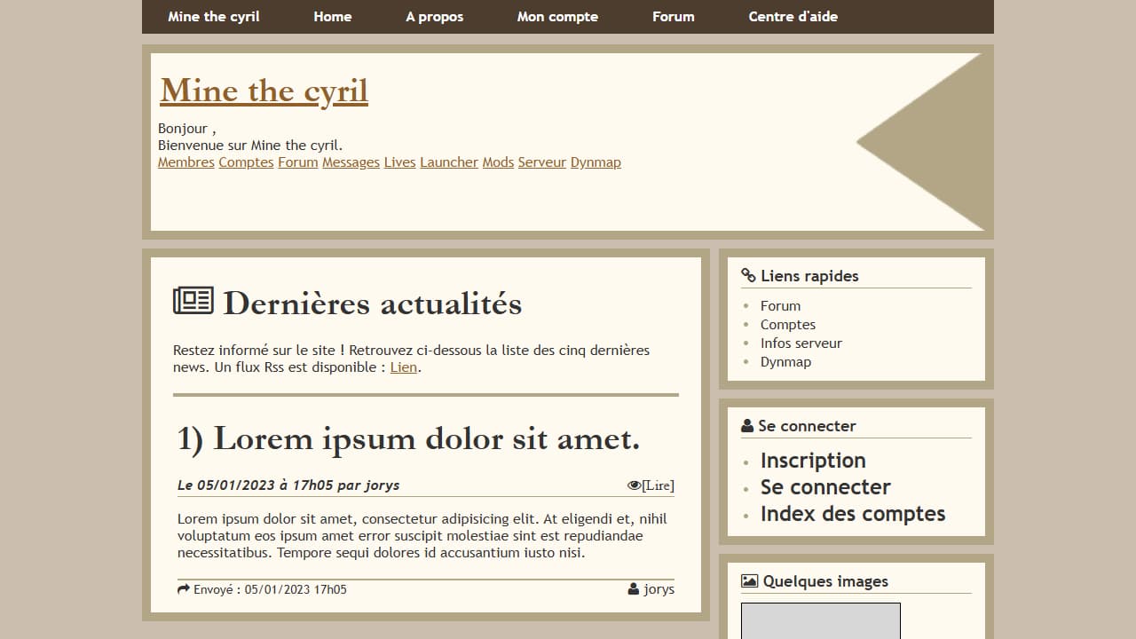 A screenshot of the working site